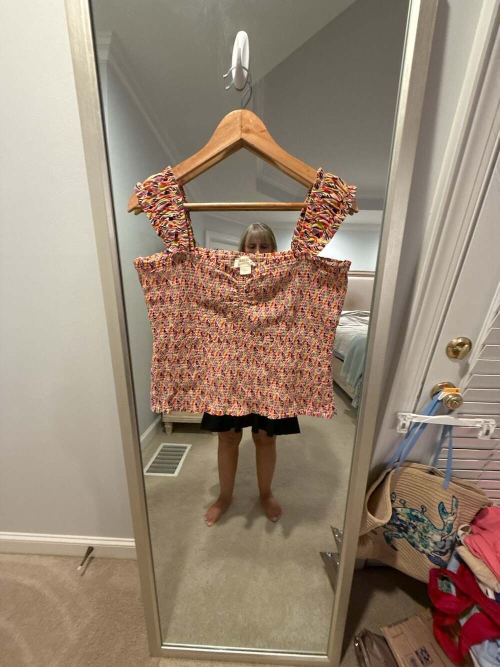 Anthropologie Maeve Smocked Ruffle-Strap Tank Top